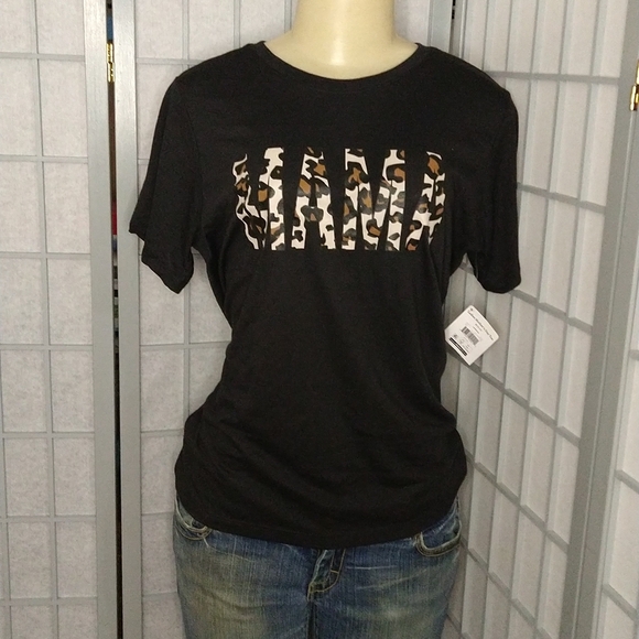 Celebrate It Tops - **MAMA cheetah lettering shirt**